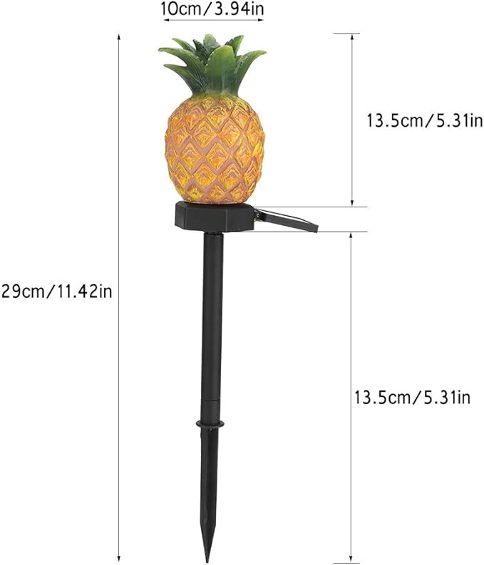 12 Inch Solar Lights for Garden,Cute Cactus Solar Landscape Light,Lifelike Pineapple LED Solar - Outdoor Path Light | Lumora
