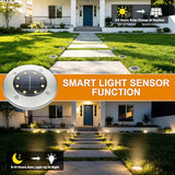 OULONGER 4.6inch Solar Ground Lights, Garden Solar Outdoor Waterproof Pathway Bright In-Ground Landscape Lights for Patio, Lawn, Yard, Driveway, Step and Walkway(Warm Light 10Packs)