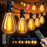 Likesky 130FT LED Outdoor String Lights with Remote Waterproof Patio Lights with Shatterproof S11 Bulbs, Dimmable Outside Hanging Light Connectable for Porch Backyard Yard Garden Decor 2700K