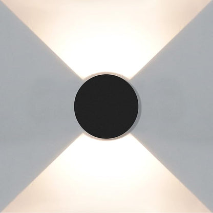 Kawell 8W Modern LED Wall Sconce Light Up Down Waterproof Outdoor Wall Lamp Indoor Hardwired for Bedroom Bathroom Hallway Stairs Porch, Black 3000K