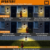 Motion Sensor Outdoor Wall Lights, Oil Rubbed Bronze, 2 Pack