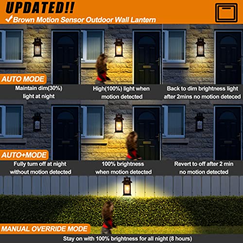 FILIYANO Motion Sensor Outdoor Wall Light Fixture, Oil Rubbed Bronze, 1Pack