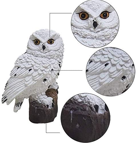 2-Pack Solar White Owl Outdoor Garden Light Garden Solar Lights Outdoor Decorative Resin Owl Solar LED Lights with | Lumora
