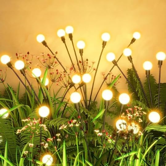Solar Garden Lights, 8 LED Waterproof Outdoor Garden Pathway Lights, Warm White (2 Pack)