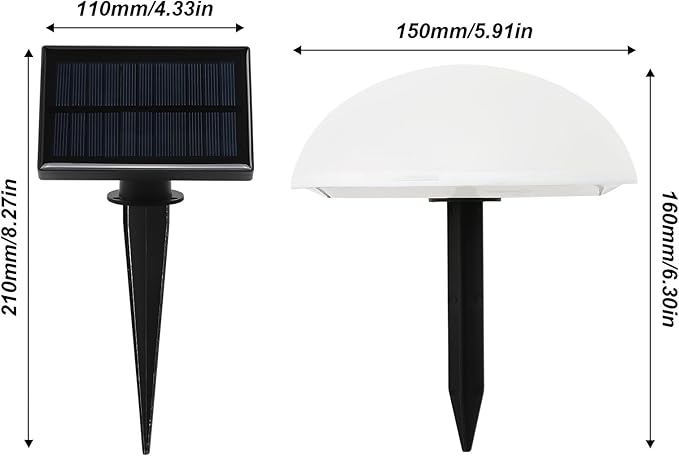 5 in 1 Solar Pathway Lights Outdoor, IP65 Waterproof Solar Pebble Lights Garden Hemisphere Stake Lights Solar Dome Lights for Garden, Patio, Pathway, Yard (Warm White)