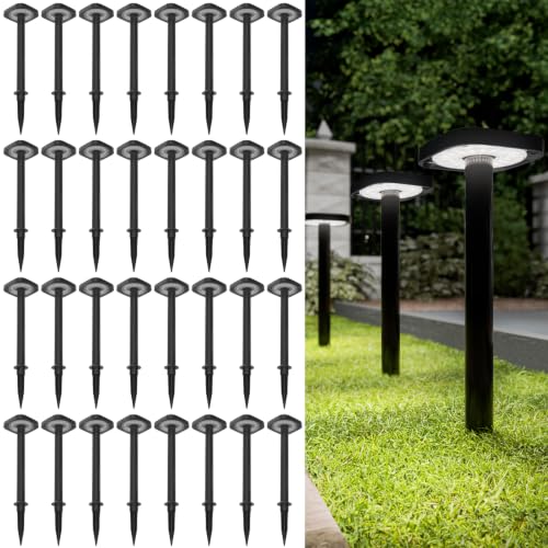 Sunco 32 Pack 2W LED Square Solar Pathway Walkway Driveway Backyard Patio Garden Outdoor Residential Super Bright Light, 120 Lumens, 2CCT 2700K Soft White/4000K Cool White, Dimmable, 3.7V