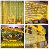 JMEXSUSS 360 LED Net Lights Outdoor, 12ft x 5ft, Plug in, Warm White