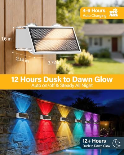 Solar Fence Lights Outdoor, 16 Pack Fence Solar Lights Waterproof