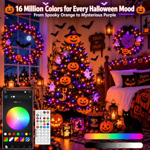 600LED 210FT Smart Color Changing Halloween String Lights RGB App & Remote
