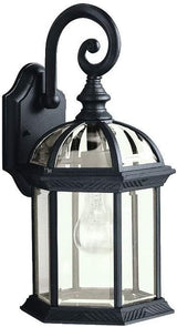 Kichler Barrie 15.5" Outdoor Wall Light in Black, 1-Light Exterior Wall Sconce with Clear Beveled Glass, (15.5" H x | Lumora