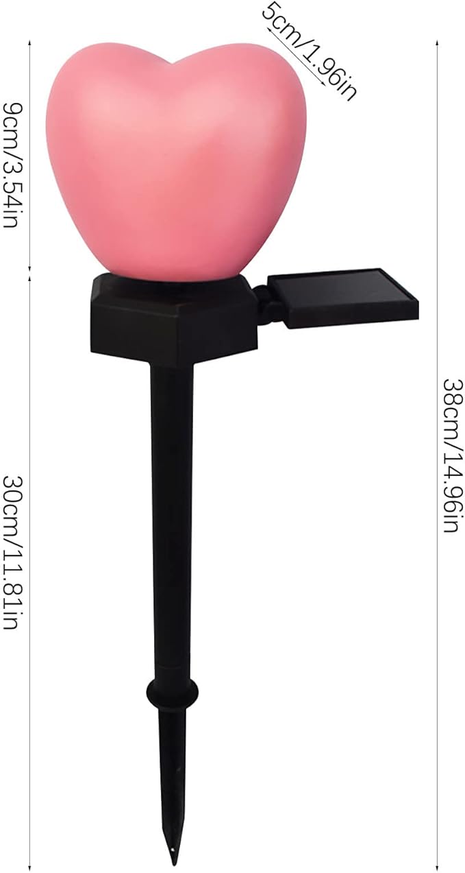 1PC Valentines Day Outdoor Decorations Lights -Solar Heart Garden Stakes Lights Outside, Atmosphere Light Ground | Lumora