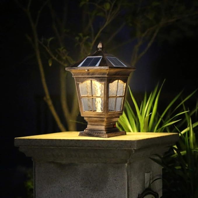 Outdoor Lamp Post Light Post Lights Outdoor,IP55 Retro Solar Outdoor Waterproof Garden Lighting Aluminum Metal | Lumora