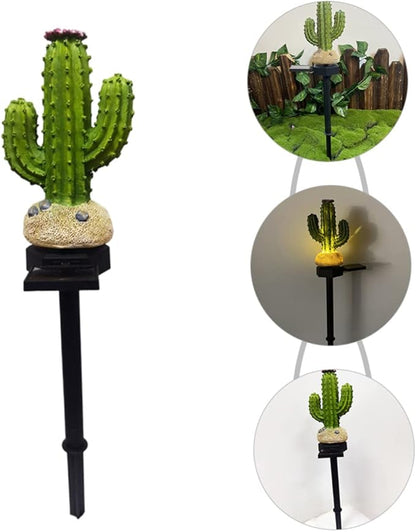 Solar Cactus Light Outdoor Decorative Lamp for Gardens Easy Installation for Pathways and Patios Emergency Use During Power Outages