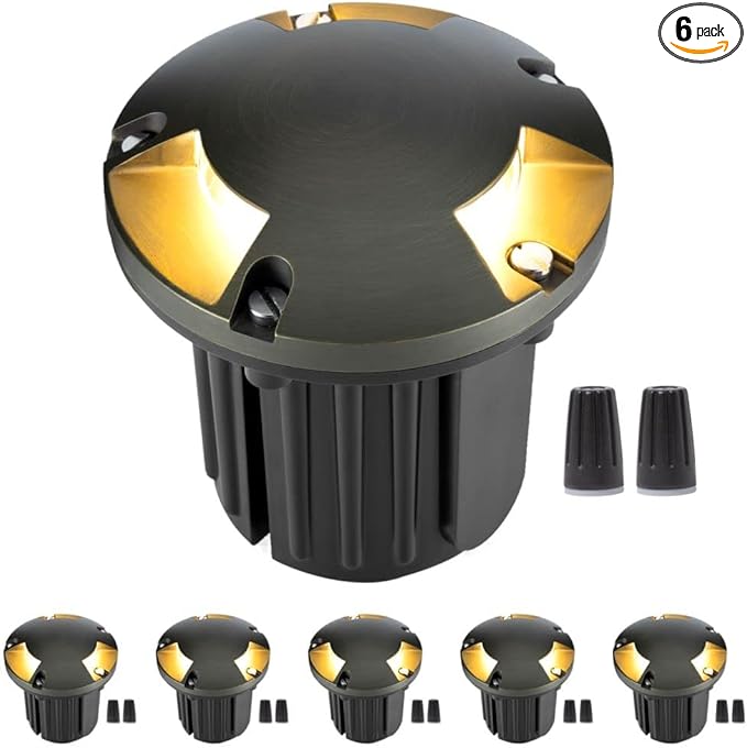 Gardenreet Low Voltage Well Light - Brass All Weather Hardwired Ip65 In-Ground LED Lighting, 12V Directional | Lumora