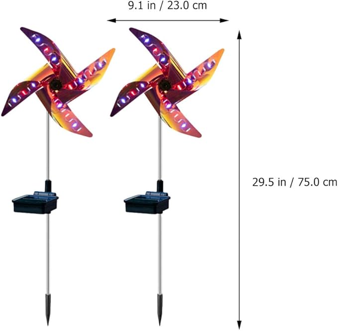 Windmill Shape Solar Path Light Ground Inserted Solar Lamp Outdoor Decorative Lantern for Patio