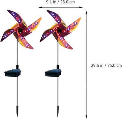 Windmill Shape Solar Path Light Ground Inserted Solar Lamp Outdoor Decorative Lantern for Patio