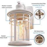 Darkaway Outdoor Porch Lights Wall Mount, Outdoor Light Fixtures Sconces Wall Lighting with Seeded Glass Waterproof Exterior Lights for Patio Yard House Hallway Doorway Garage(1 Pack, White)