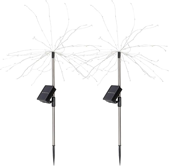 Solar Garden Decorative Lights Outdoor Solar Lawn Light Solar Pathway Light DIY Flexible Wire Warm White Colorful Light for Backyard Flower Beds Fences ABS Stainless Steel 82cm (Warm White Light