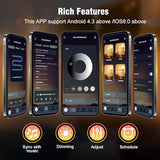 200FT Plug-in String Lights, 60 ST38 Bulbs, Bluetooth & Remote, 2700K