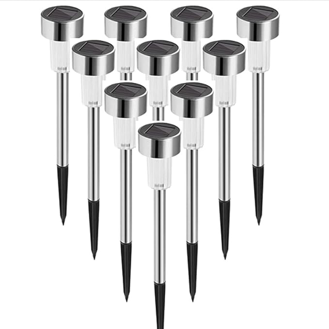 Solar Lights Outdoor 10 Pack Solar Pathway Lights Outdoor Waterproof LED Solar Powered Outdoor Lights Solar Garden Lights for Pathway Walkway Yard