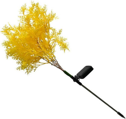 Solar Garden Stake Light Yellow LED Rime Shape Landscape Solar Powered Outdoor Lawn Path Decorative Lamp for Yard and Patio
