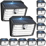 [12 Packs] Solar Motion Lights Outdoor, Ultra Bright Solar Fence Lights with Motion Sensor, IP65 Waterproof Security Light 3 Modes, 270° Lighting Angle, Wall Lights for Deck Patio Fence Garage Door