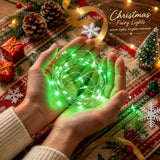 Dazzle Bright Fairy Lights Battery Operated, 4 Pack Total 80FT 240LED Silver Wire Waterproof String Lights, St. Patrick's Day Christmas Decorations for Indoor Outdoor Bedroom Yard Decor, Green
