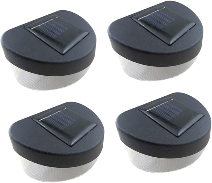 GLEAVI 4pcs Solar LED Wall Lamp Black Shell Outdoor Garden Light for Pathway Fence and Porch Decor Solar Energy Lamp