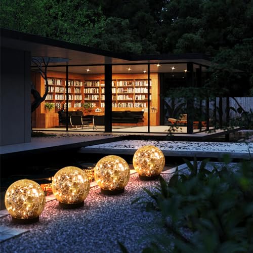 MLKNK Solar Globe Lights Outdoor Waterproof-Solar Balls-Solar Garden Lights Orbs (Pack of 3)