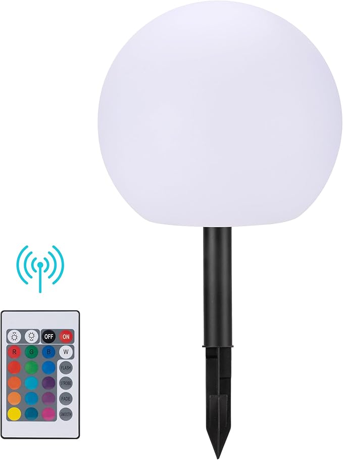 shumi Solar Ball Light-12inch LED Outdoor Table Lamp,16 RGB Colors and Dimmable Globe Light with Remote,Decor for | Lumora