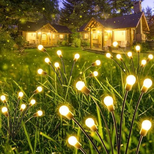 12-Pack Garden Solar Lights, 96 LED Solar Lights Outdoor for Garden Decor, Waterproof Firefly Light Outdoor (Sway | Lumora