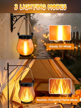 2 Pack Gen2 Solar Lanterns Outdoor Waterproof Halloween Solar Lights Flame