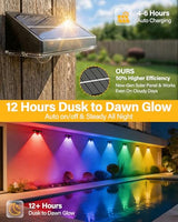 Solar Fence Lights Outdoor, 2 Pack Fence Lights Solar Powered