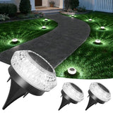 VOLISUN Solar Ground Lights Outdoor,3 Pack Flat Solar Pathway Lights