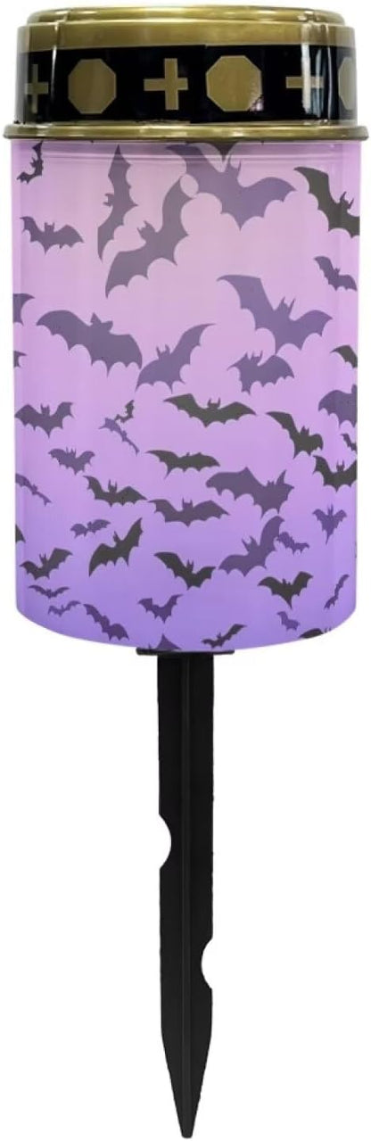 ZOUTAIRONG Solar Light for Cemetery Grave 6 Pack Solar Garden Lights Landscape Lighting & Accessories Solar Pathway Lights Outdoor Cemetery Solar Lights for Grave Solar Lights Helloween Bat