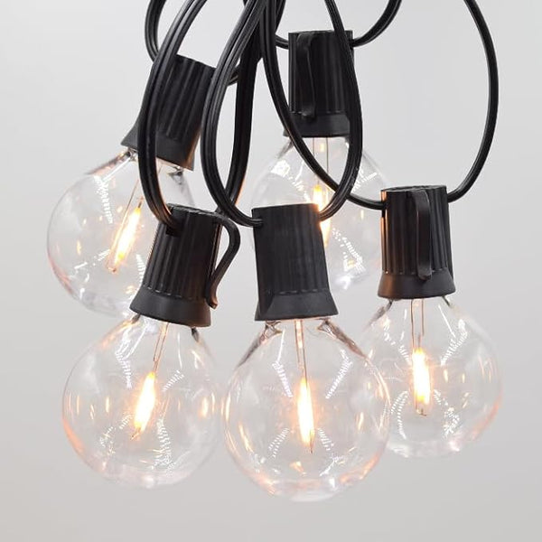 Hometown Evolution, Inc. G50 2" LED Filament Outdoor Patio String Lights with 0.6 Watt Light Bulbs (G50 LED Plastic | Lumora