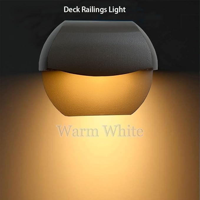 Low Voltage Deck Lights,2.5W 12V AC/DC Aluminum Housing Outdoor Deck Railings Dock Retaining Wall Step Down Lights Warm White Black Color 2 Packs