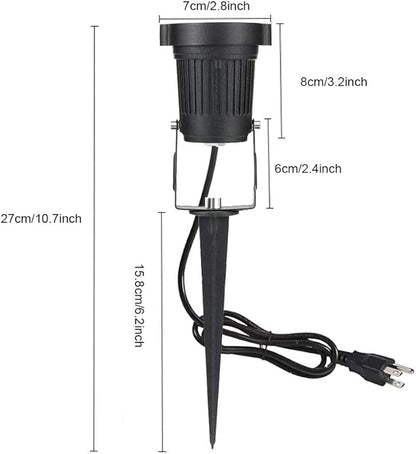 Pack of 2, Youngine Outdoor COB 5W LED Landscape Lights IP65 Waterproof COB Spotlights with Spiked Stand and US Plug for Outdoor Flag, Yard, Lawn, Tree(Cool White)