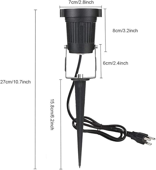 Pack of 2, Youngine Outdoor COB 5W LED Landscape Lights IP65 Waterproof COB Spotlights with Spiked Stand and US Plug for Outdoor Flag, Yard, Lawn, Tree(Cool White)