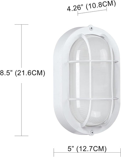 WISBEAM LED Bulkhead Light, Outdoor LED Wall Light for House, Dimmable, 6W Replace 60W, 450 Lumen 3000K Daylight White 80CRI, Waterproof, ETL Rated