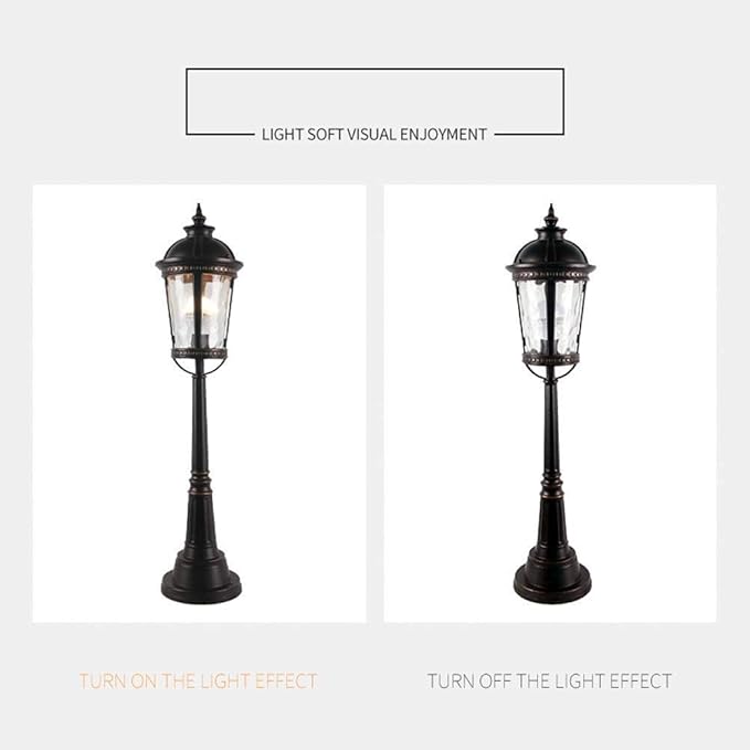 Lights Outdoor IP54 Waterproof Outdoor Column Post Lamp Glass Lantern European Victoria Antique Metal High Pole | Lumora