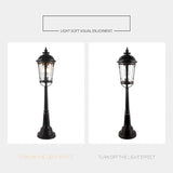 Lights Outdoor IP54 Waterproof Outdoor Column Post Lamp Glass Lantern European Victoria Antique Metal High Pole | Lumora