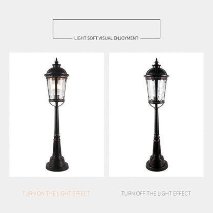 Lights Outdoor IP54 Waterproof Outdoor Column Post Lamp Glass Lantern European Victoria Antique Metal High Pole Street Light Garden Community Swimming Pool Retro Post Bollard Light E27 Edison Stadium