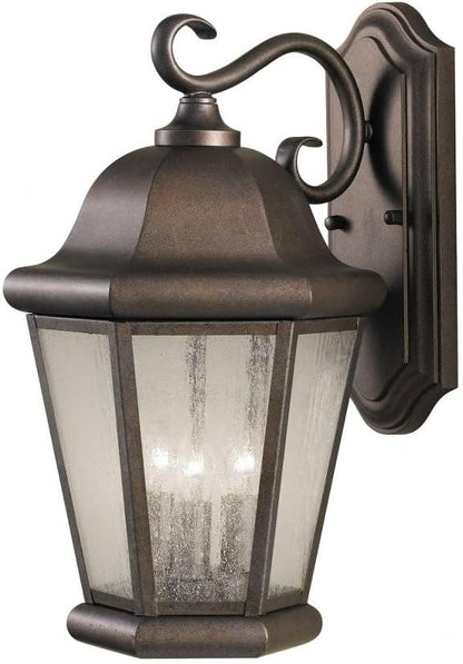 Feiss OL5902CB Martinsville Outdoor Patio Wall Lantern, 3-Light, 180watts, Bronze (10"W by 17"H)