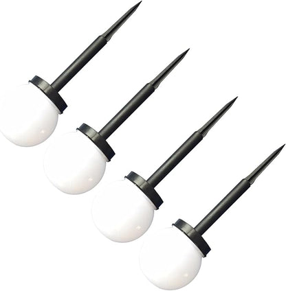 4pcs Solar Path Lights Outdoor White Light Round Ball Shape with Ground Stake for Garden Yard Pathway