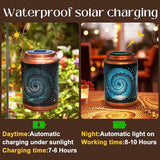 DIBIEECN Birthday Gifts for Women Mom Grandma Wife, Solar Lanterns Outdoor Waterproof, Metal Hanging Lights Garden Decor, LED Decorative Lantern for Patio Porch Backyard, Blue, 1 Pack