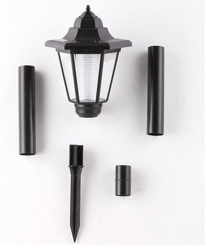 4pcs Hexagon Solar Path Lights White Light, Outdoor Solar Powered Lawn Garden Lamps for Patio Yard Landscape Lighting