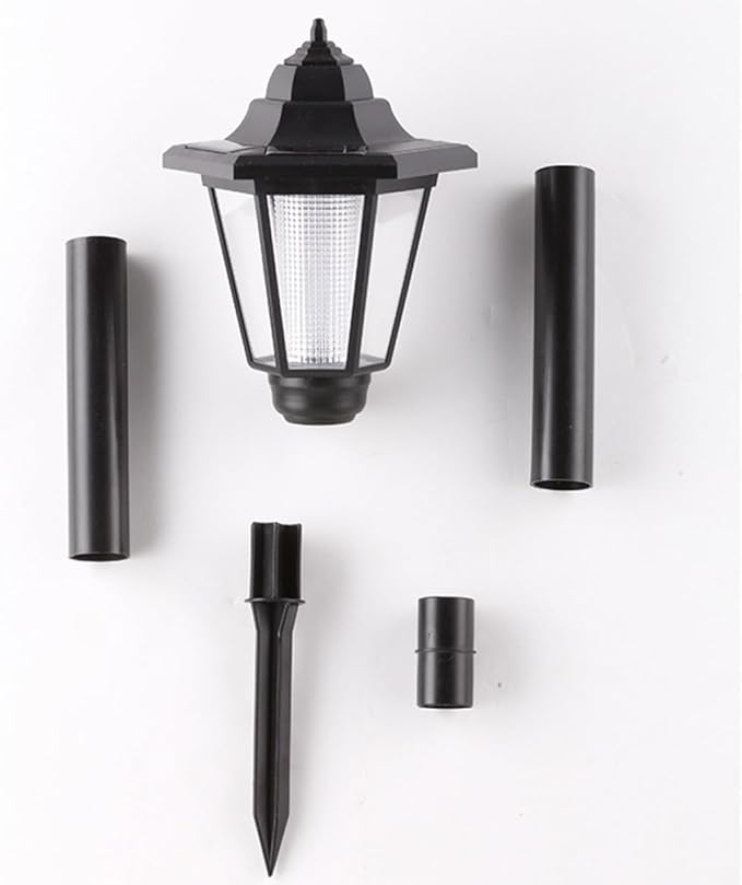 4 Pcs Solar Lawn Path Lights Hexagon Garden Lamp with White Led, Ground Landscape Lighting for Patio Yard Outdoor Solar Decor
