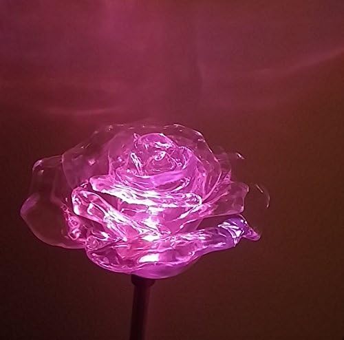 Beautiful Solar Clear Rose Light , Multi-color Color Changing Flower Garden Stake Outdoor Yard Decor Landscape LED Lamp Lights, Great Gift by Florals