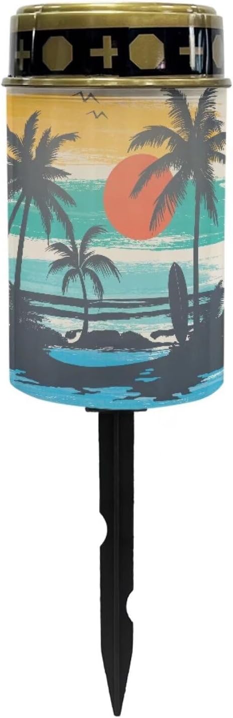 Palm Tree Solar Dusk to Dawn Lights Outdoor Waterproof Solar Memorial Lights for Graves Eternal Light Solar Powered Lighted,Cemetery Decor Candle Lamp Memorial Decoration